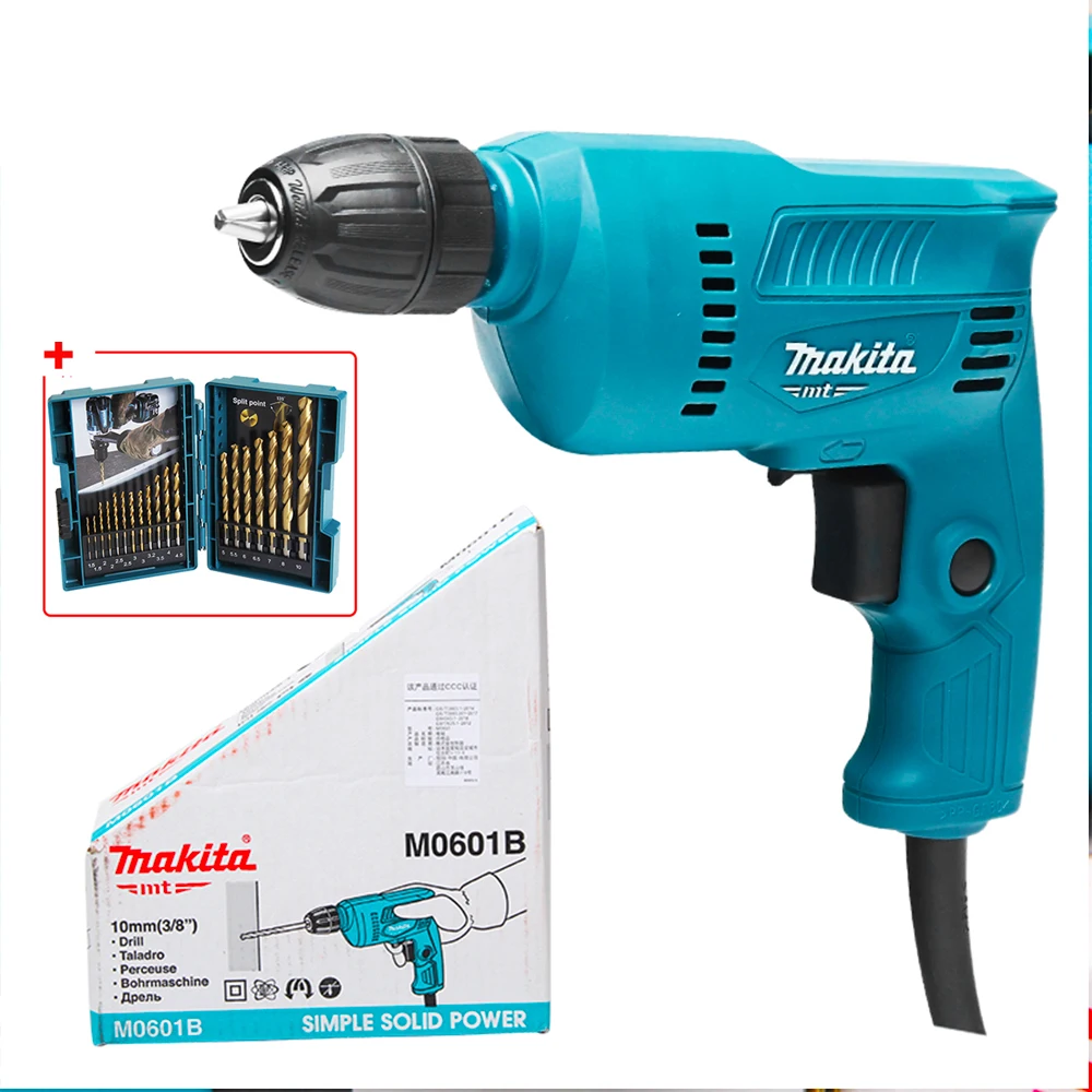 Makita M0601B Hand Power Drill 10mm Electric Screw Driver Tool Home Used Multi-function Electric Drill 220V 400W Lightweight Sel