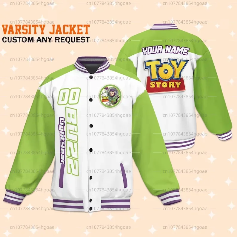 2024 Summer New  Buzz Lightyear Baseball Jacket Disney  Casual Baseball Jacket Oversize Street Men's and Women's Jackets