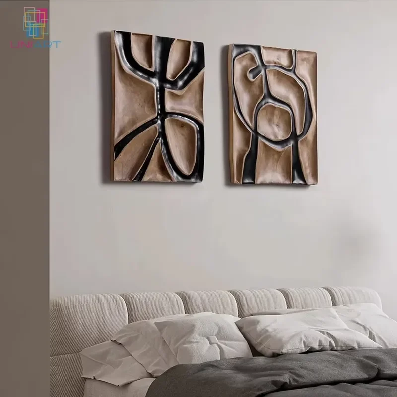 Wood Painting Wall Art Decoration Creative Wall Hanging Abstract Stacked Decorative Minimalist Geometric Cultural