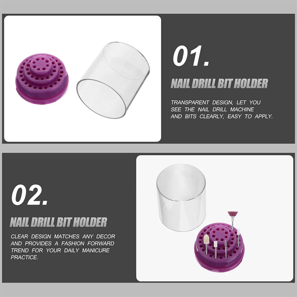 2 個ネイルドリルビット収納ボックスプレミアム PP 素材滑らかな表面マニキュアアクセサリーオーガナイザーデスクトップドリルホルダー用