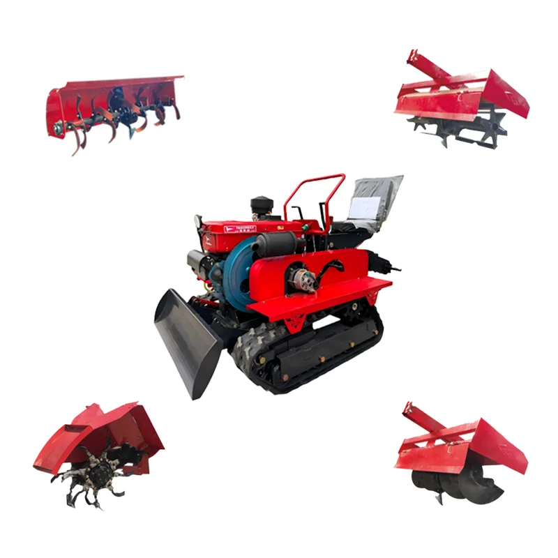 Compact 35 Horsepower Crawler Tractor with Electric Start Yangma Engine and Gearbox for Farmland Use-Bare Metal
