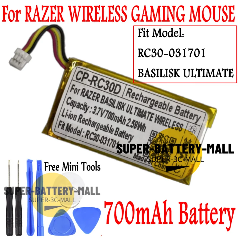 700mAh Battery For RAZER BASILISK ULTIMATE WIRELESS GAMING MOUSE RC30- 031701