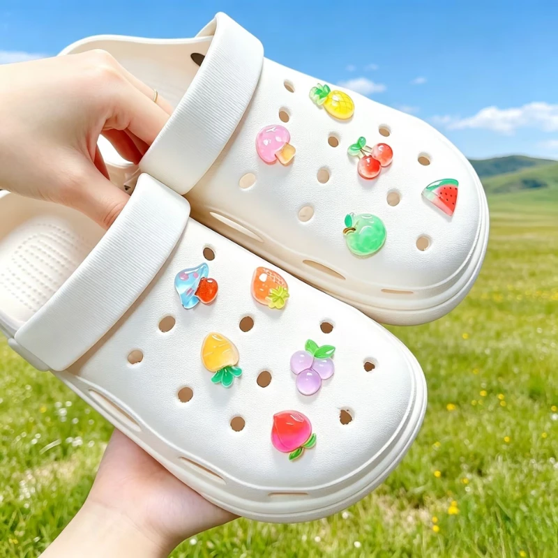 10 Piece Set Cute Simulated Fruit Shoe Decorations DIY Casual Footwear Accessories for Personalized Styling Fun