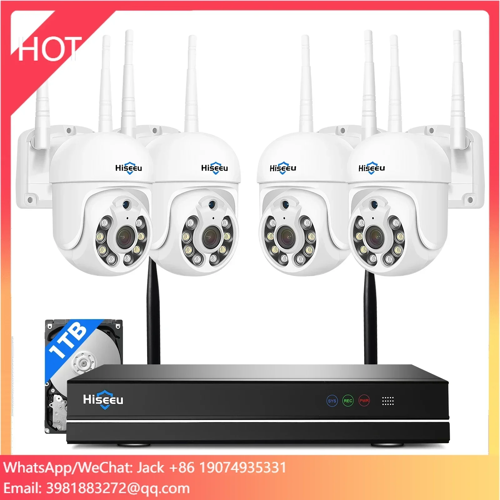 OEM 5MP 4CH/8CH/10CH 屋外自動追跡機能付き屋内WiFiオンラインカラー暗視PTZカメラ ワイヤレスCCTVセキュリティシステム