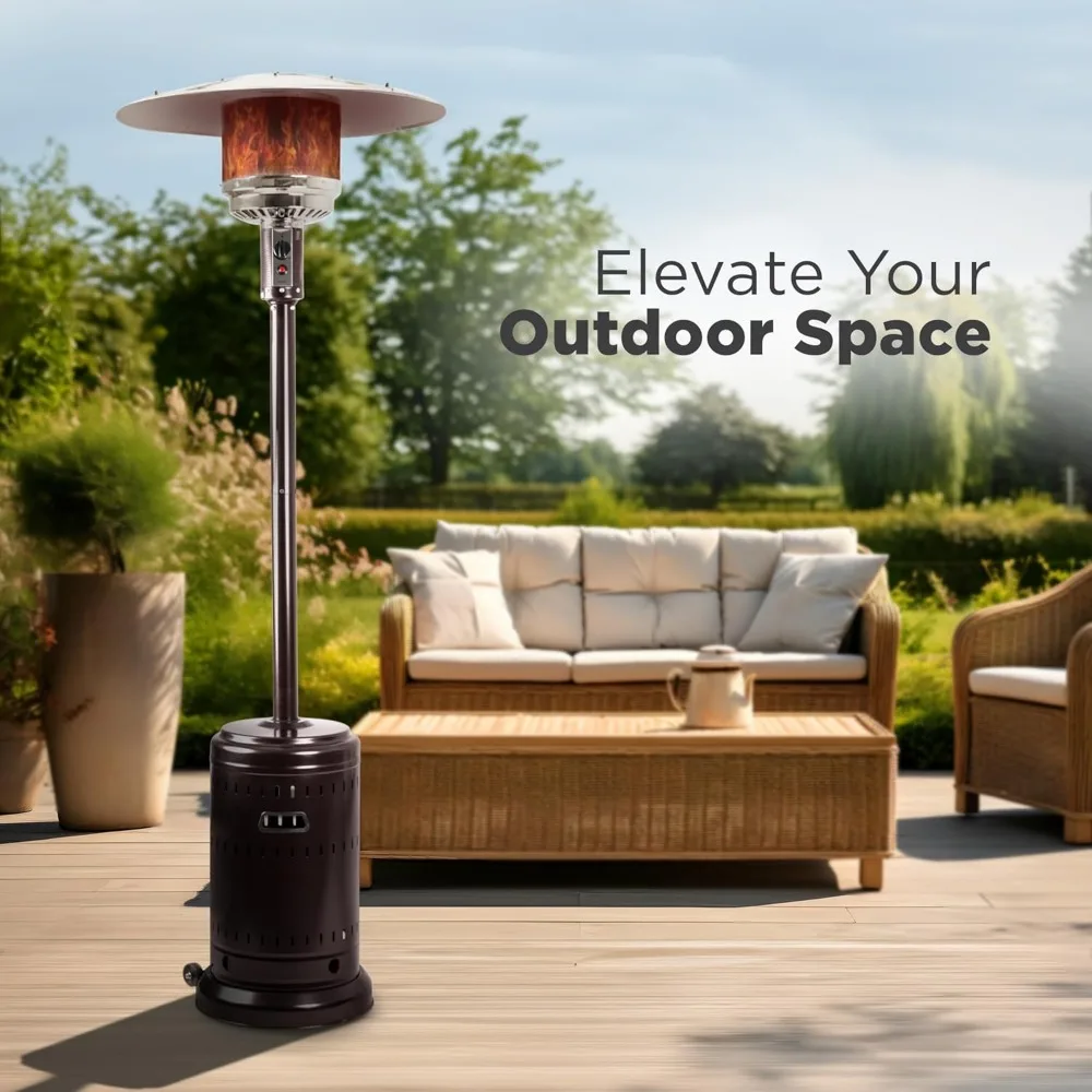 46,000 BTU Outdoor Propane Patio Heater with Wheels – Commercial & Residential, Havana Bronze, 32.1 x 32.1 x 91.3 in 6