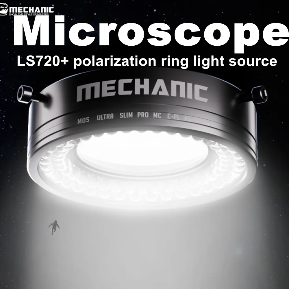 Meccanico LS720 microscopio lampada polarizzata illuminatore 72pcs LED Ring Light Source elimina l'abbagliamento per la riparazione di saldatura industriale