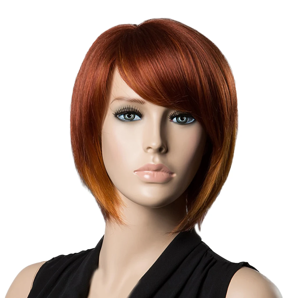 

Charming Natural Looking Women Wigs,Short Straight Bob Style Wigs, Wigs with with Elastic