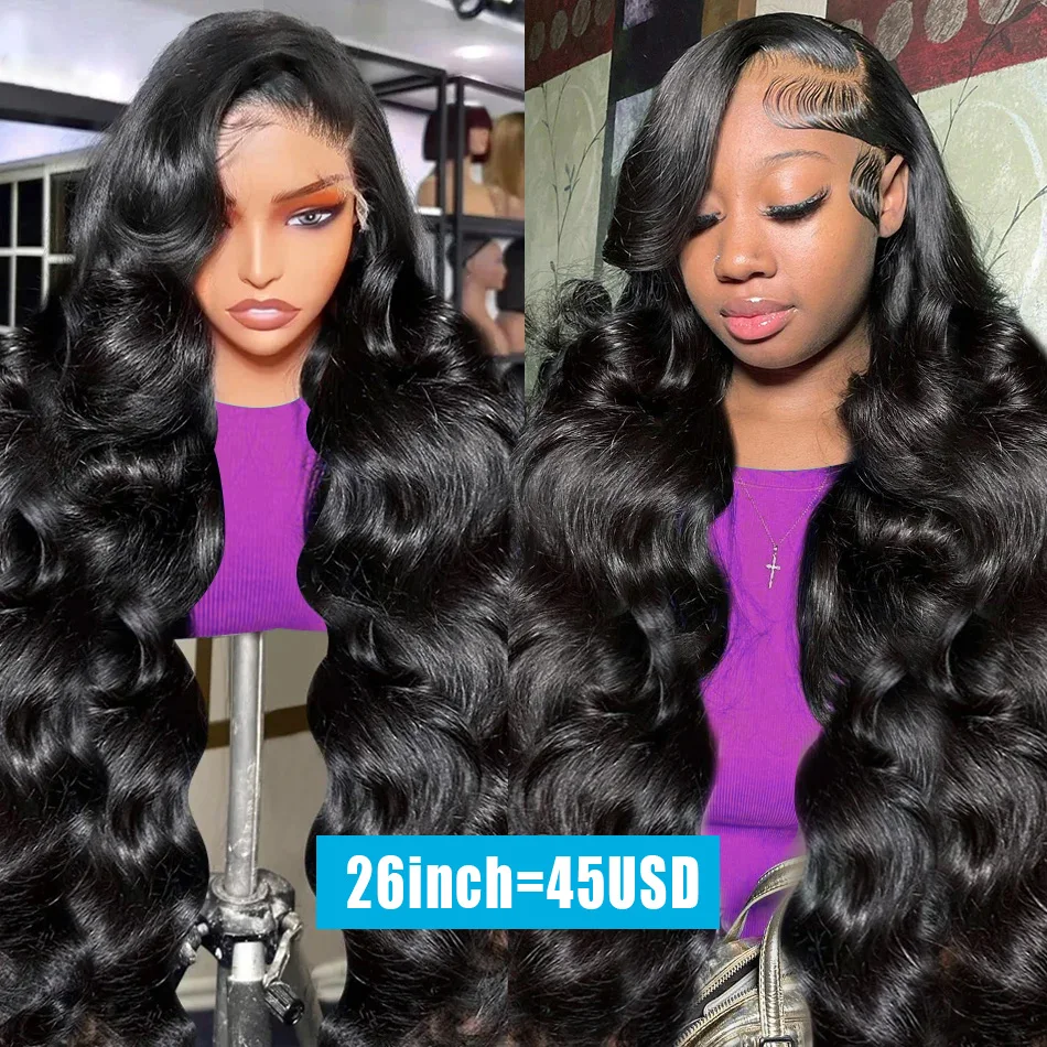 Cosdelu 13x6 HD Transparent Lace Front Wig Body Wave Brazilian Remy Human Hair 250 Density 30 40 Inch Lace Frontal Wig For Women