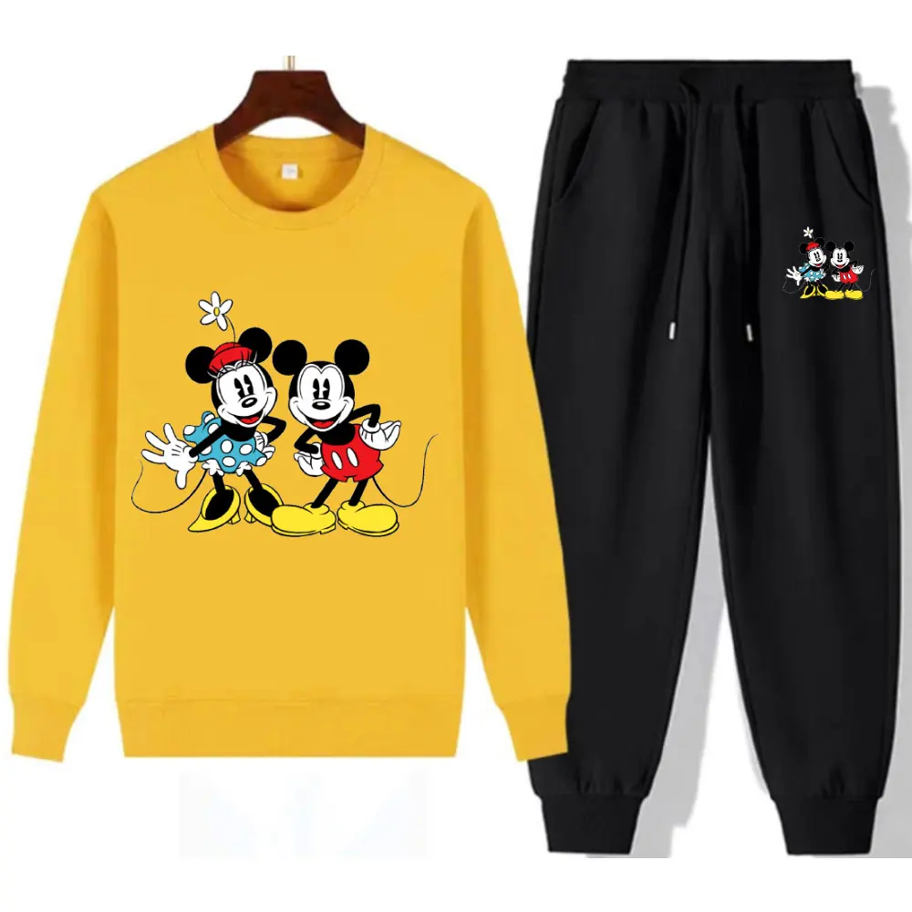 

New Disney Mickey Men's Set, a hot selling brand in Europe and America, autumn and winter women's outdoor hoodie sports set