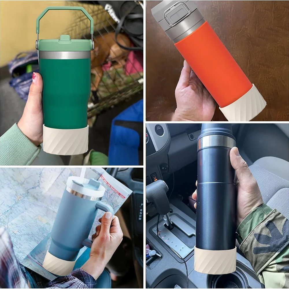 Capa de silicone de 40 onças para Stanley Quencher Adventure Tumbler com alça e capa protetora para bota de garrafa Stanley IceFlow