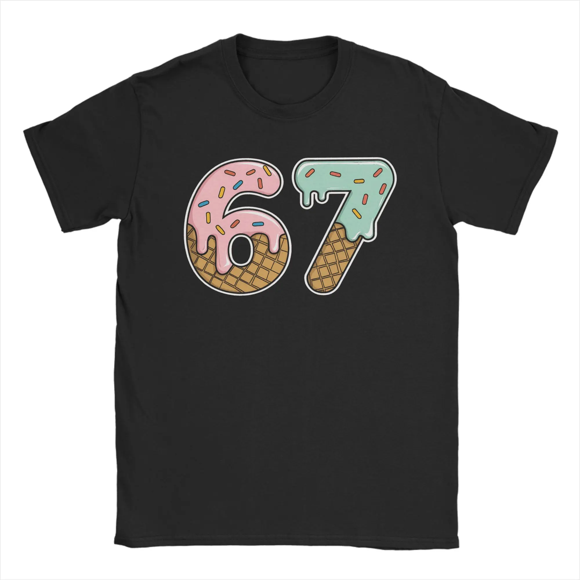 

Harajuku T Shirt Summer 67 Ice Cream 67 Meme Funny Six Seven Gen Popular T Shirts Cotton Tee Shirt for Man Casual Design Clothes