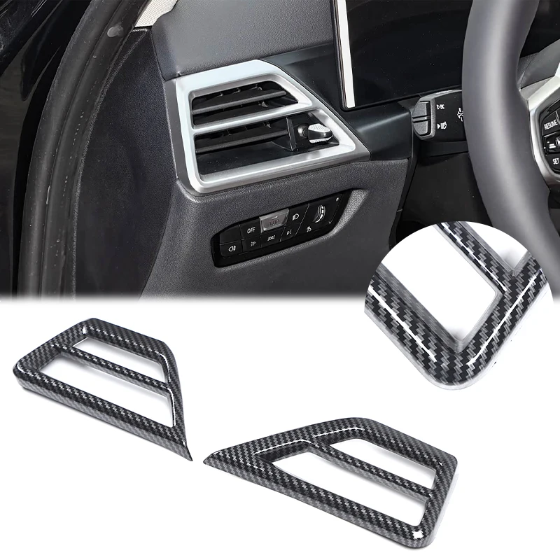 

2Pcs ABS carbon fiber For BMW 2 3 4 Series G42 G20 G22 G23 G28 M2 G87 M3 G80 M4 G82 2025+ car side air outlet frame accessories