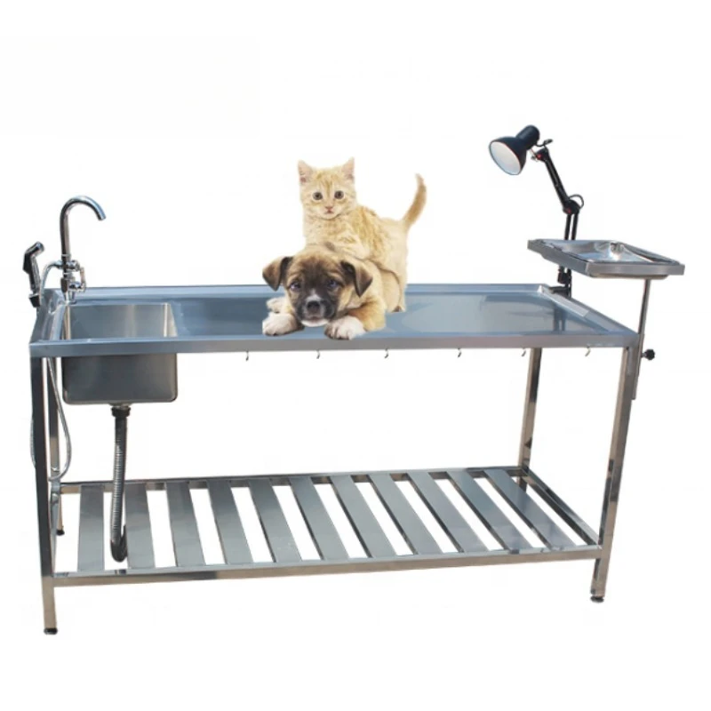 

2026 Medical Veterinary 304 Stainless Steel Vet Animal Pet Autopsy Table for Animal Care and Supplies
