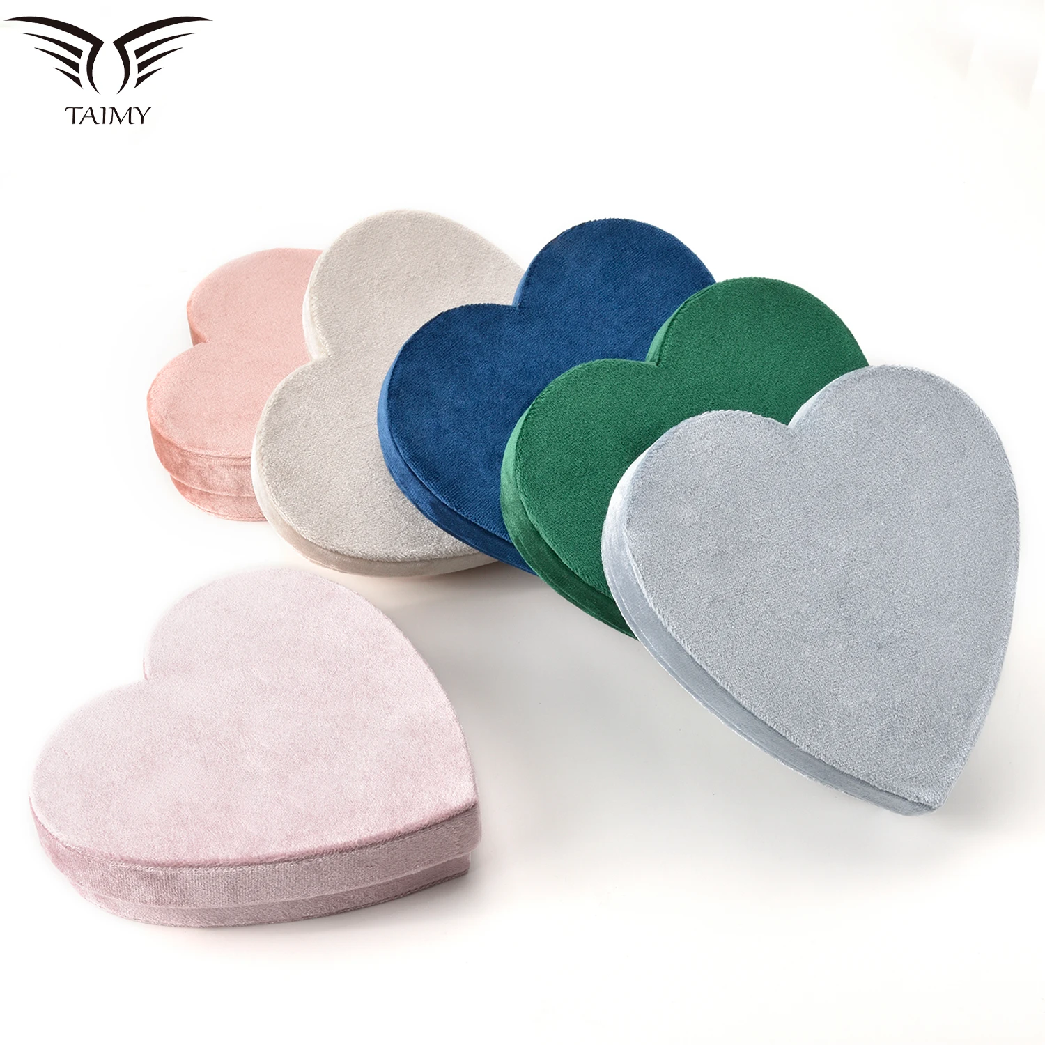 TAIMY Velvet Heart Shaped Ring Necklace Jewelery Box Organizer Birthdays Valentine Wedding Gifts Love Jewellery Packaging Case