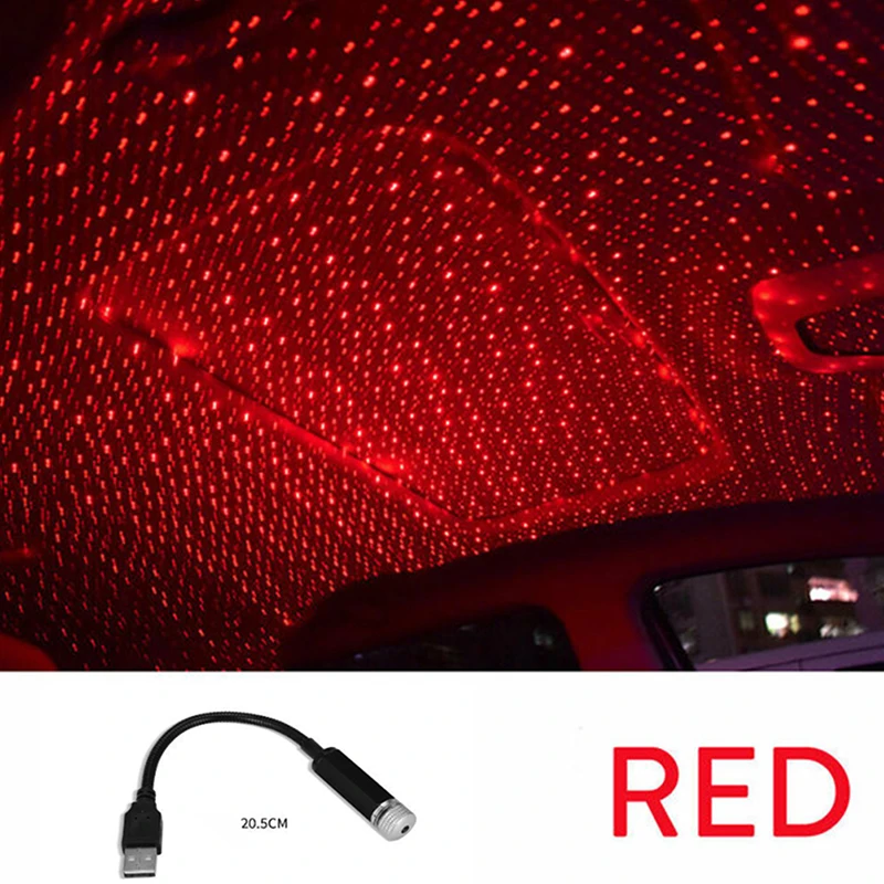 1Pc Romantic LED Starry Sky Night Light 5V USB Powered Galaxy Star Projector Lamp for Car Roof Room Ceiling Decor Plug and Play