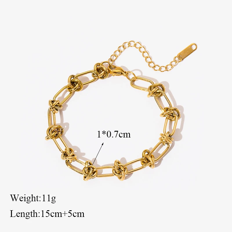 EILIECK 316L Edelstahl Armband in Goldfarbe für Damen, schlichter Stil, Gliederkette, trendiges, modisches, nicht ausbleibendes Schmuckstück, Geschenk. – Detail 14