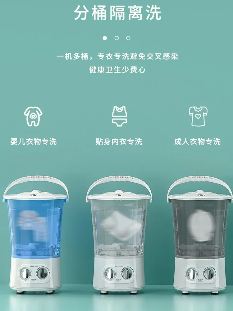 Hot Sell Bucket Washing Machine Mini Folding Full & Semi Automatic Small Household Baby and Child Artifact Socks Underwear