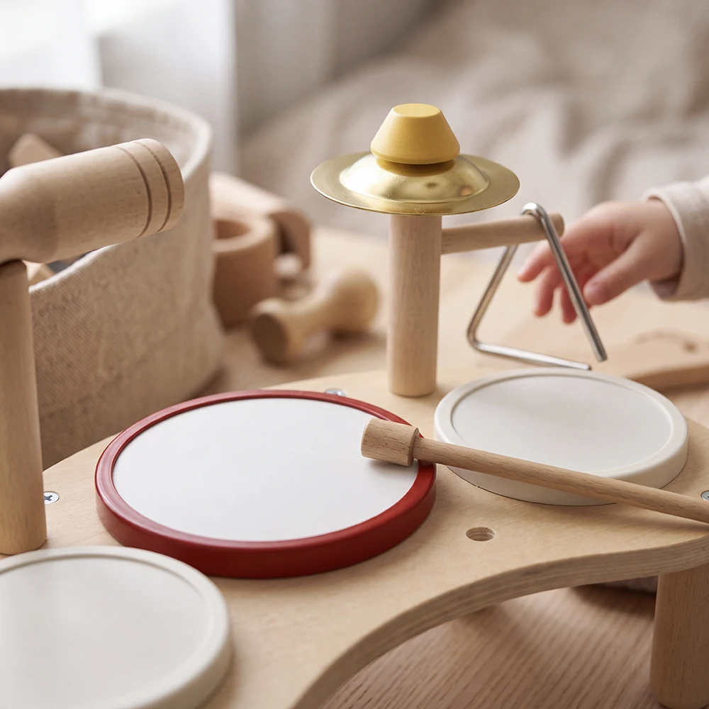 wooden-kids-music-table-percussion-set-3-drums-tone-2-drumsticks-smooth-rounded-design-musical-toy-for-early-rhythm-building