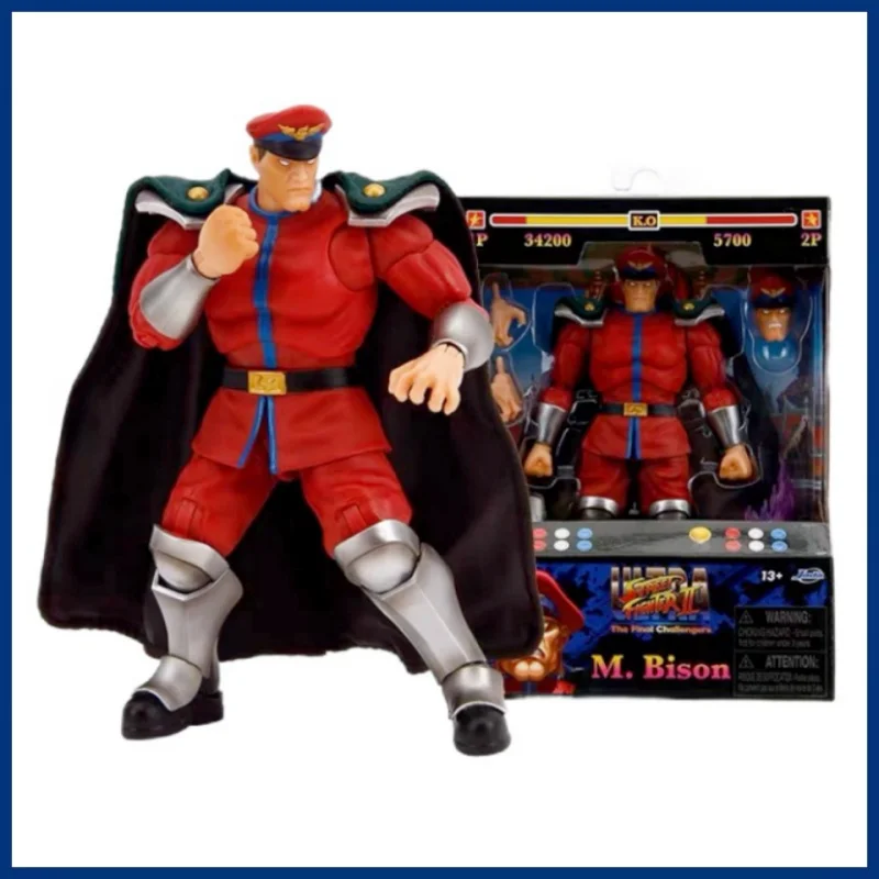 6inch Street Fighter Figures The Final Challengers M.bison Action Figure Red Blue Collection Statue Model Kids Birthday Gift Toy