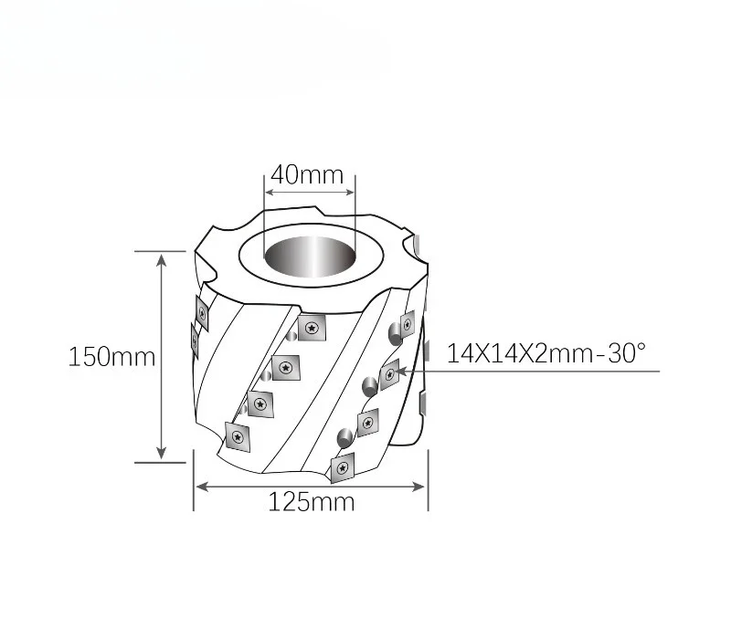 Light Cut Spiral Cutter Head Aluminum Helical Cutterhead with Carbide Inserts Blades for Woodworking Machinery Parts