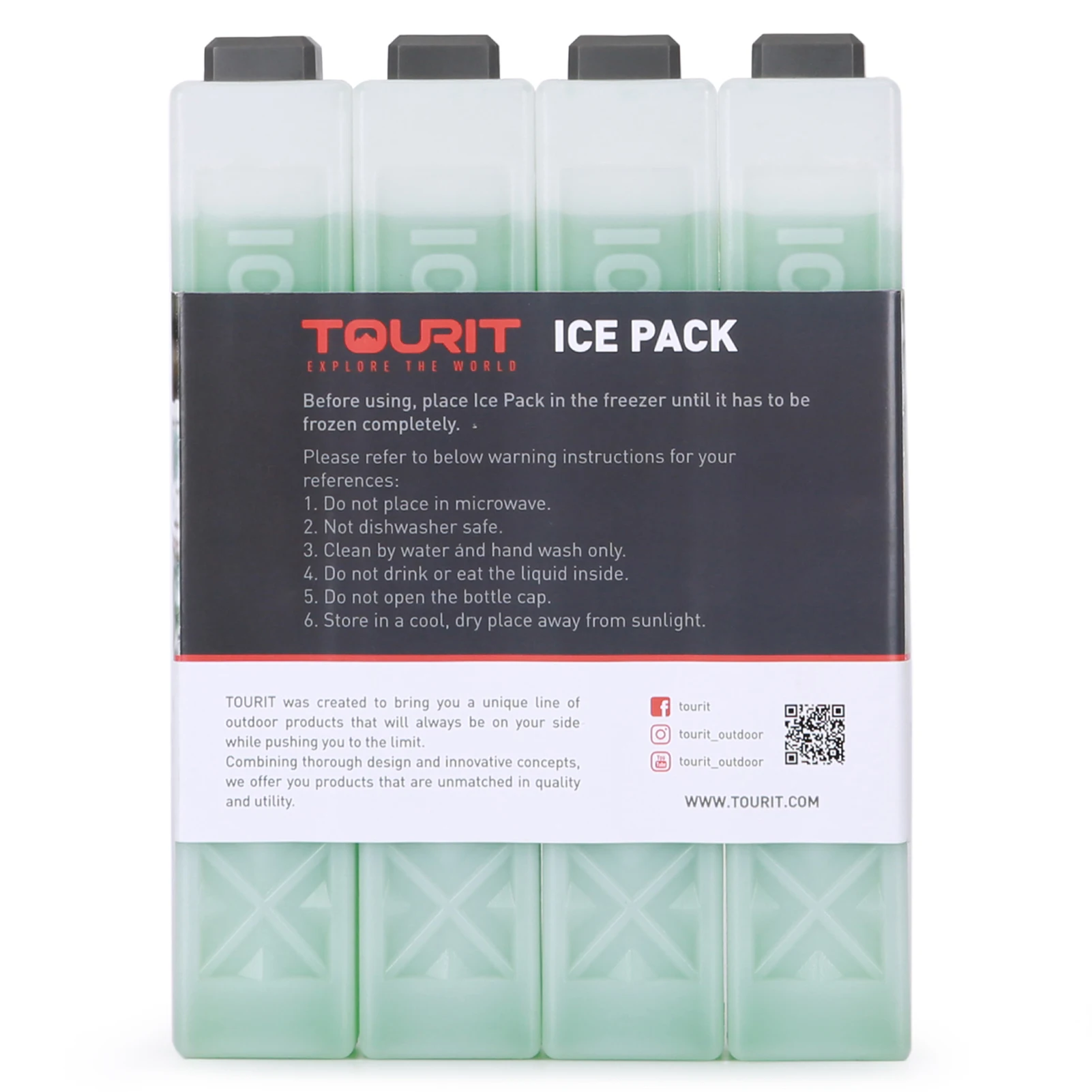 TOURIT Ice Packs for Coolers Reusable Long Lasting Freezer Packs for Lunch Bags Boxes Cooler Backpack