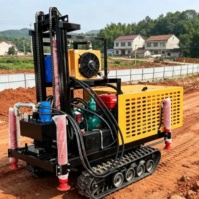 Customized 22-25 HP Diesel Hydraulic Self-propelled Crawler Water Well Drilling Rig for Orchard Water Supply