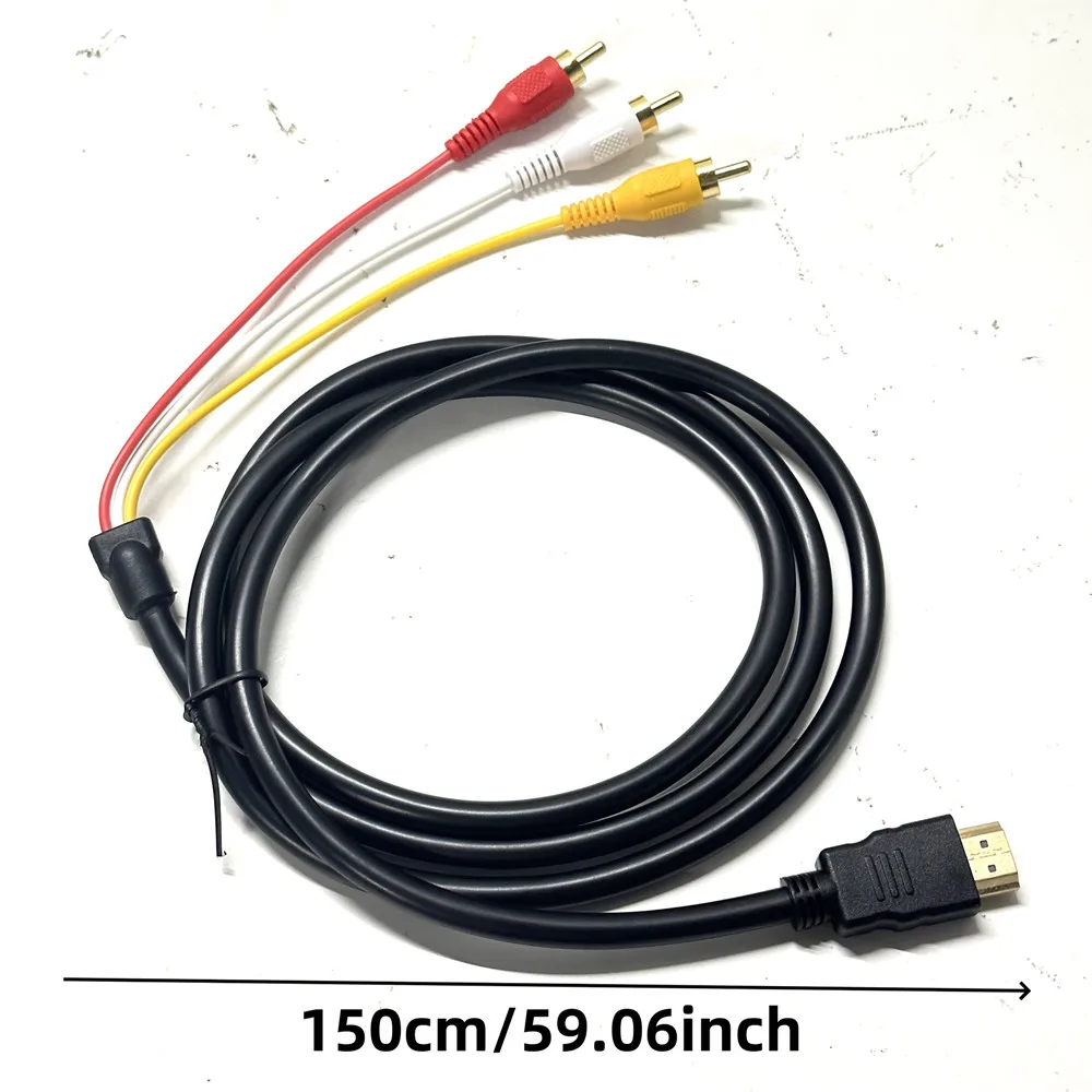 HDMI-Compatible Av Male To 3 RCA Conversion Cable TV Set-Box DV DVD Audio Video Cable to 3rca Digital Wire Converter Adapter