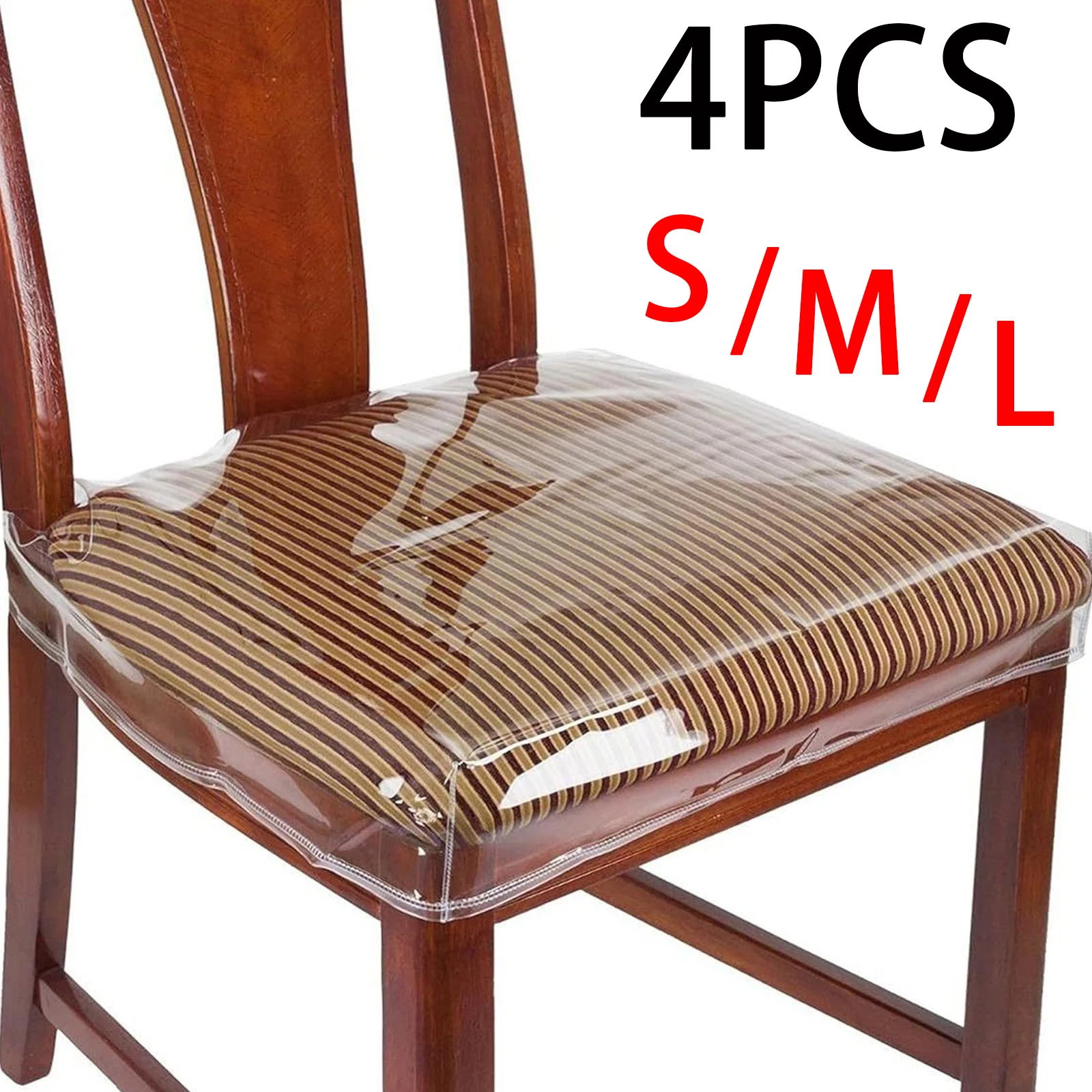 4 Pcs Transparent Dinning Chair Covers Thicken Waterproof PVC Seat Protectors Dustproof Kitchen Wedding Banquet Chair Cover