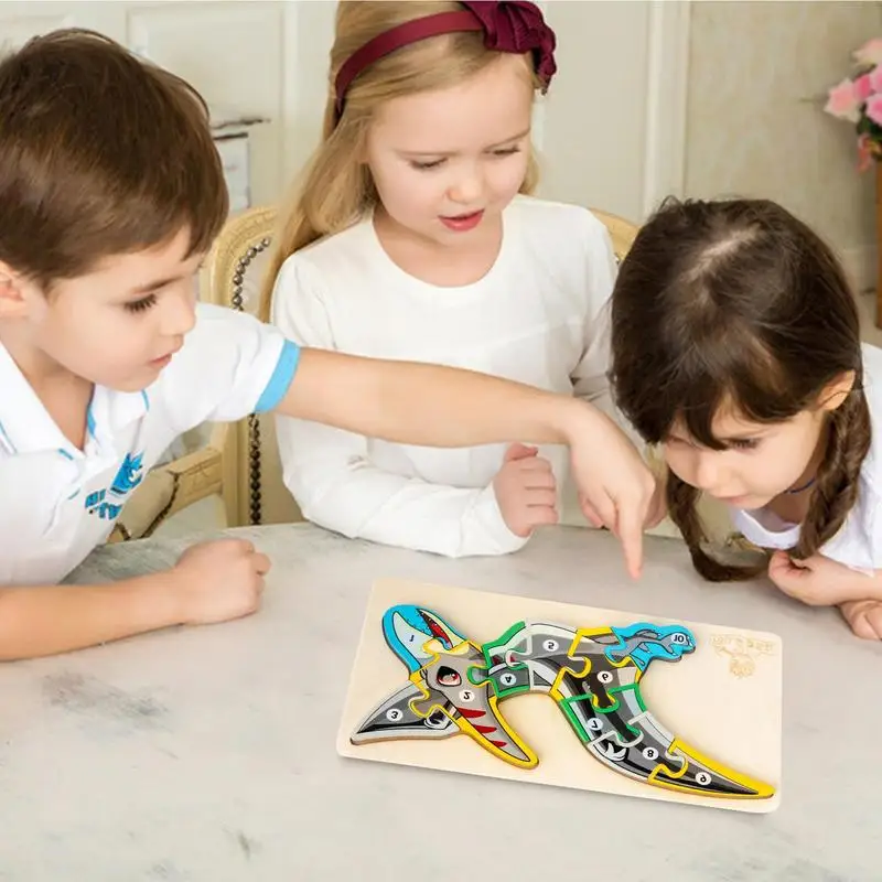 Dinosaurus Houten Puzzel Dier Legpuzzels Montessori Legpuzzels Educatieve Dino Puzzels Voor 2 3 4 Jaar Oude Jongens Meisjes