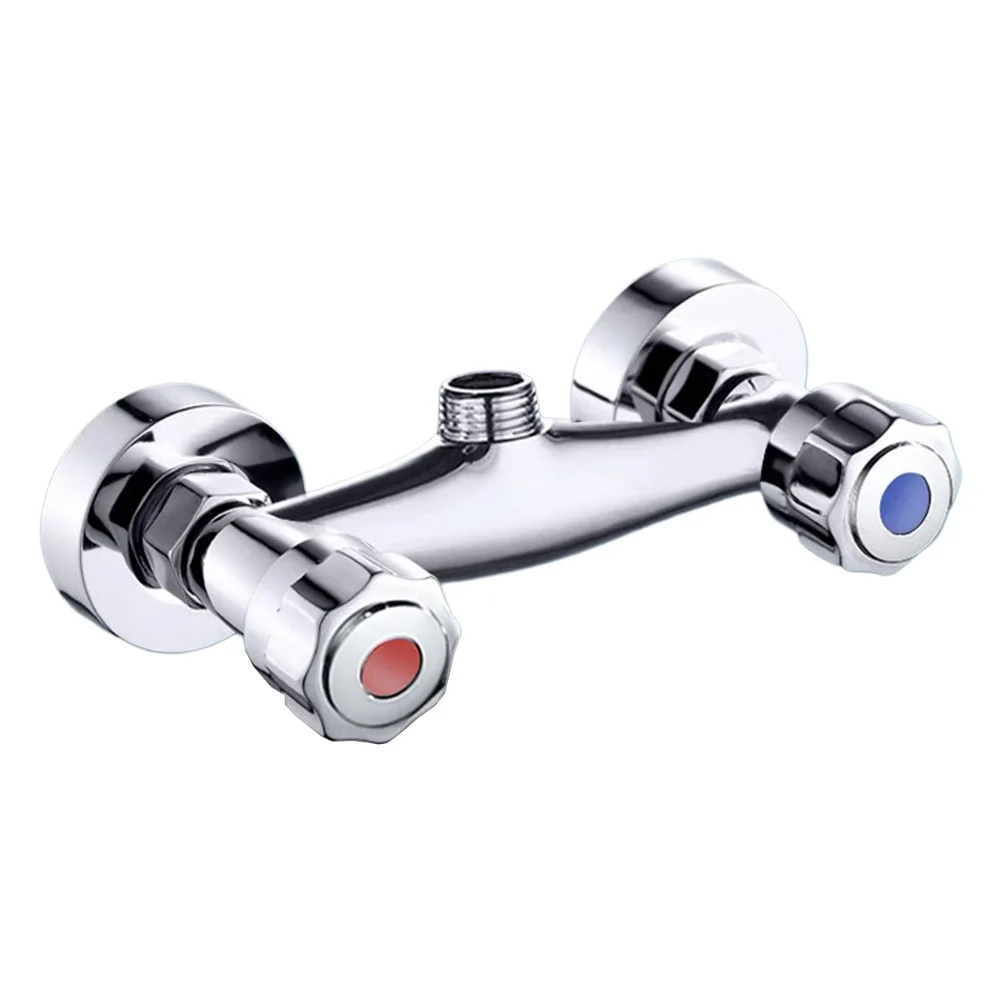 Badezimmerrenovierung Doppelgriffmischer Messing Auslaufventil Chrom Dusche Rückflussschutz Rückschlagventilschutz