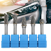 5pcs 6x10mm Double Cut Tungsten Carbide Rotary Burr File Set For Machinery Aviation Automobile Ship Chemical Craft Carving