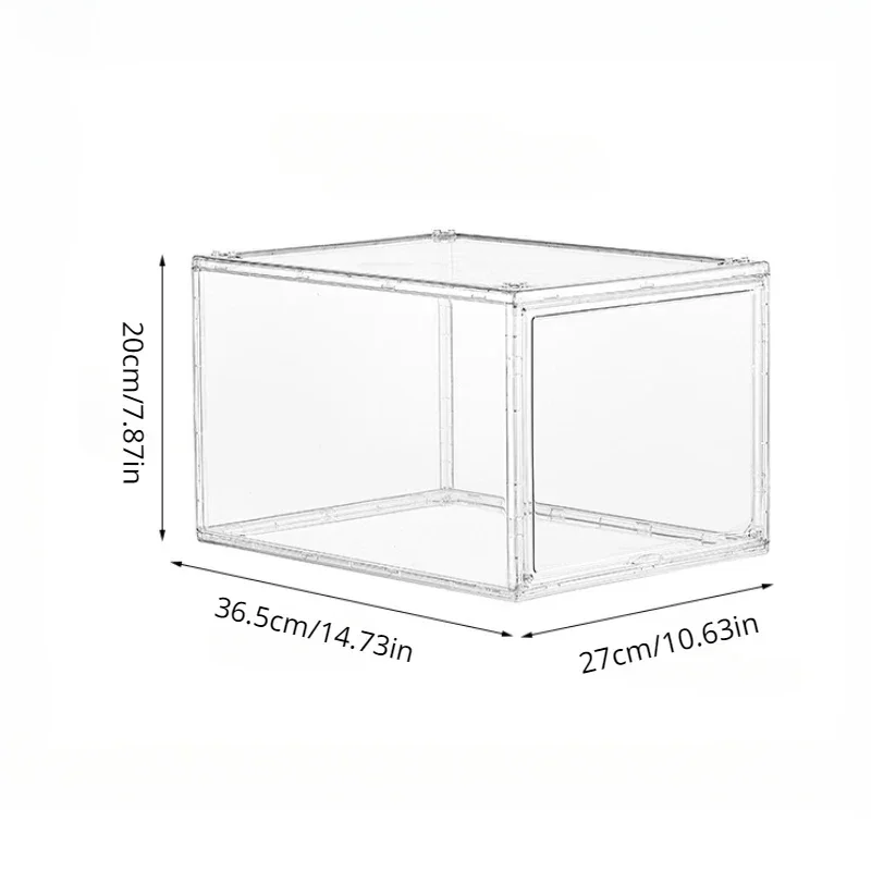 Acrylic thickened shoe box, storage box, drawer style organizing box, foldable, magnetic suction, shoes storage