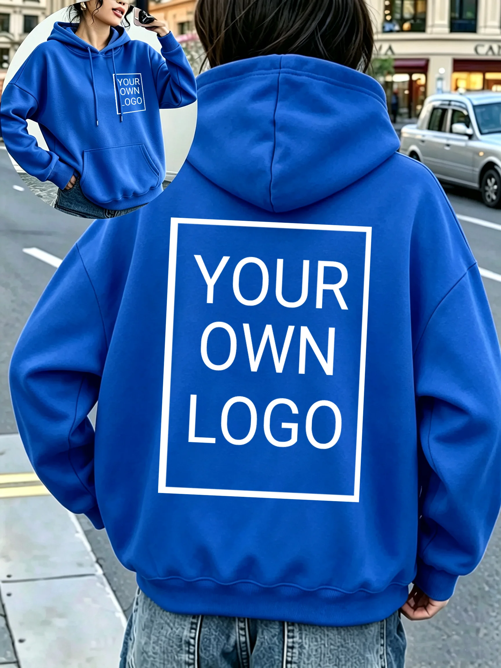 Customized Team Logo Design Korean Women Hoodies Hip Hop Loose Hoody Pocket Comfortable Pullovers Autumn Fleece Streetwear