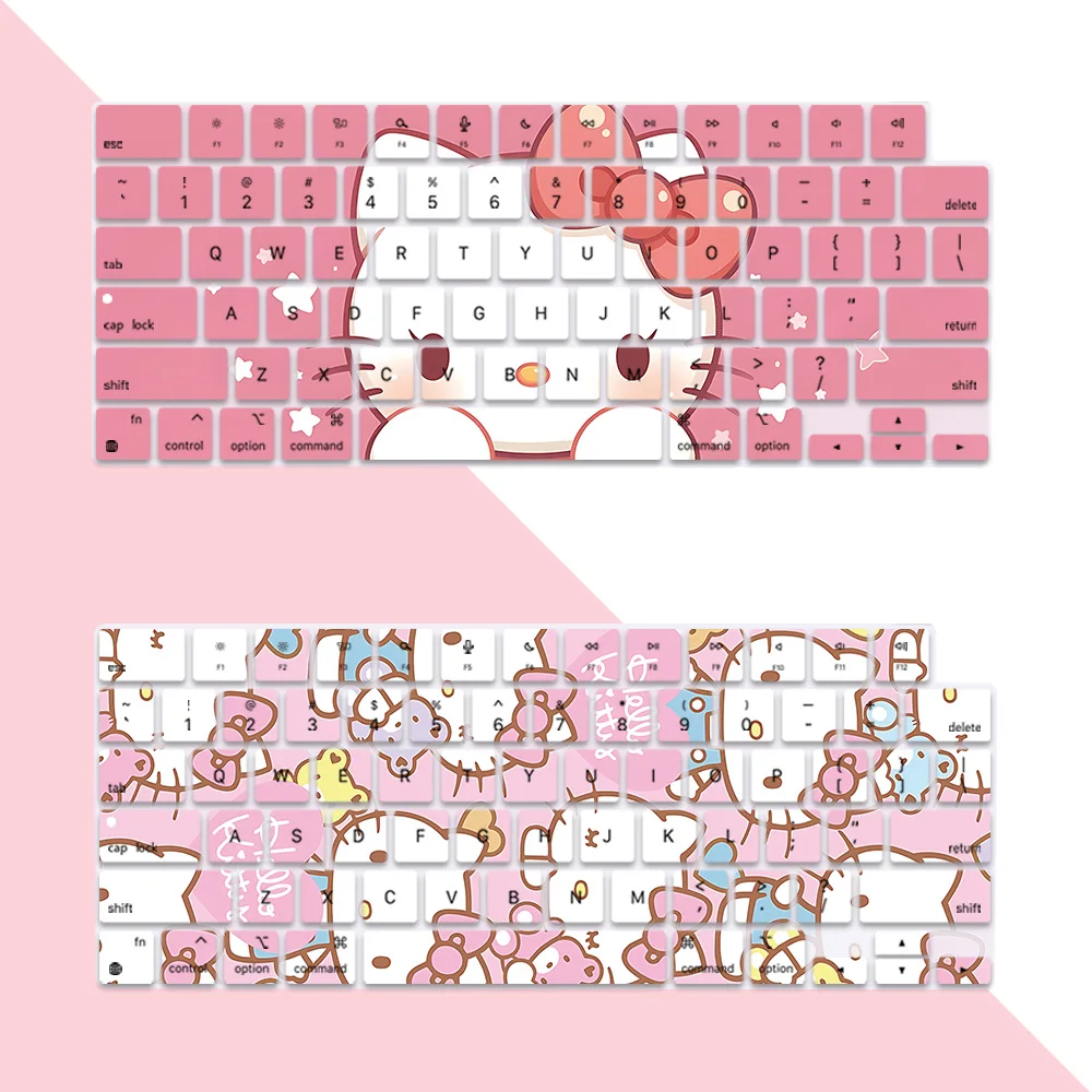 

Cute Hellos Kitty US Layout Soft Silicone Keyboard Cover for Macbook pro 14 M2 M3 A2442 A2485 A2779 A2780 A2991 Air M2 M3 A2681