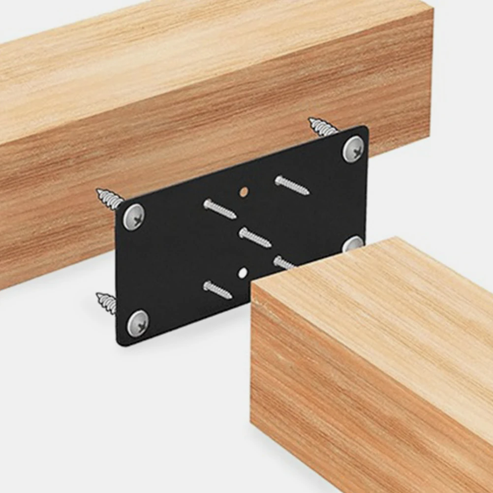 

2pcs Flat Straight Mending Support For niture Bracket Plate Fixing Shelves Cabinet Deck Post Base Heavy Duty Metal Connector