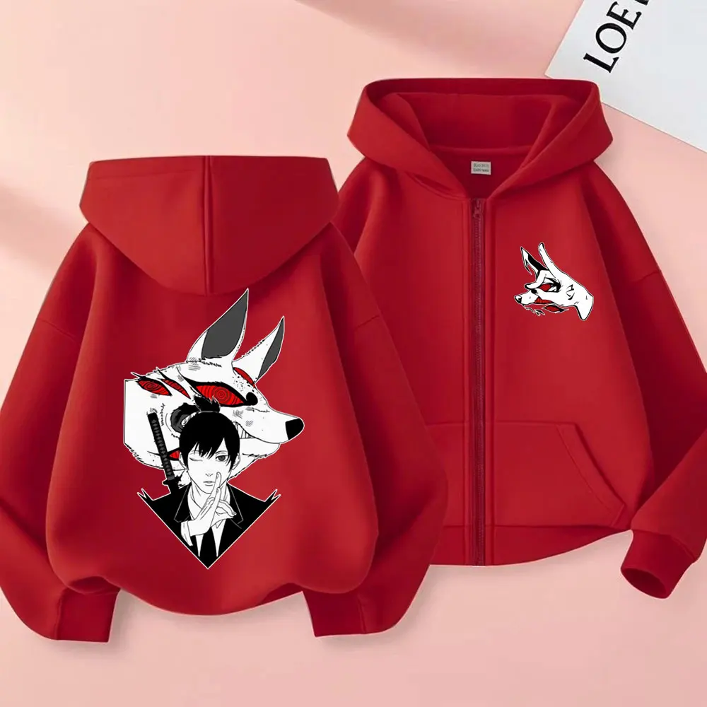 أنيمي بالمنشار رجل هاياكاوا آكي استدعاء الثعلب الشيطان كون الجرافيك قلنسوة بسحاب الرجال النساء موضة مانغا عشاق ميرش زمم سترة