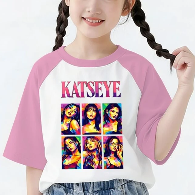 Best-selling Girl Group Katseye Printed T-shirt Girls Boys Short Sleeve 100% Cotton Casual Tshirt Gifts