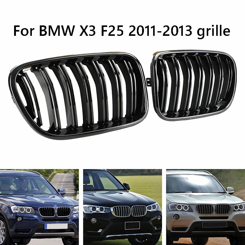Passend für BMW X3 Kühlergrill X4 F25 F26, Modifikation 14–16, Frontstoßstange, Ansauggitter, Kühlergrill-Modifikation mit 7 vorne
