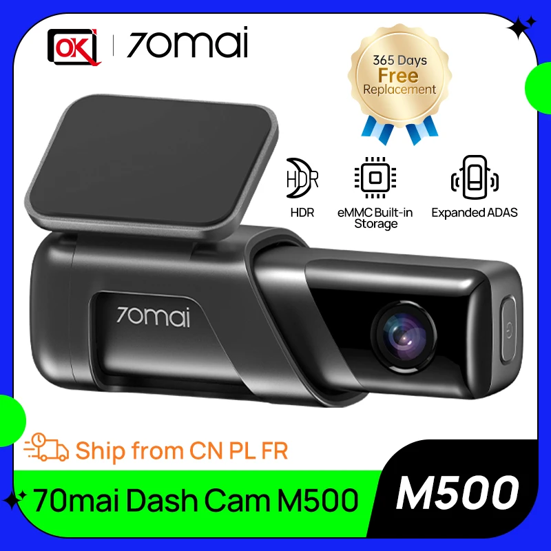 70mai Dash Cam M500 1944P 170FOV 70mai Car DVR Camera Recorder Built-in GPS ADAS  24H Parking Monitor eMMC built-in Storage