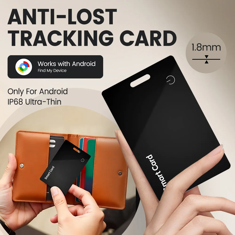 Wallet Tracker Card, Anti-Loss GPS Bluetooth Smart Tag, Wireless Charge, for Google Find Hub(Android), Mini Locator Keys Pet Bag view 2