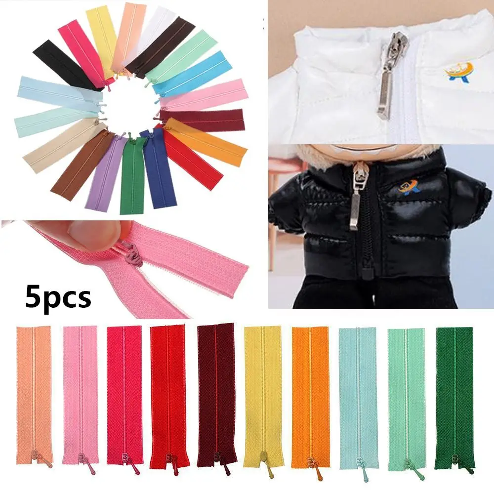 5pcs/set New Mini Doll Clothing Zipper 7cm Cute DIY Handmade Sewing Zipper Multicolors Scrapbooking Garment Applique