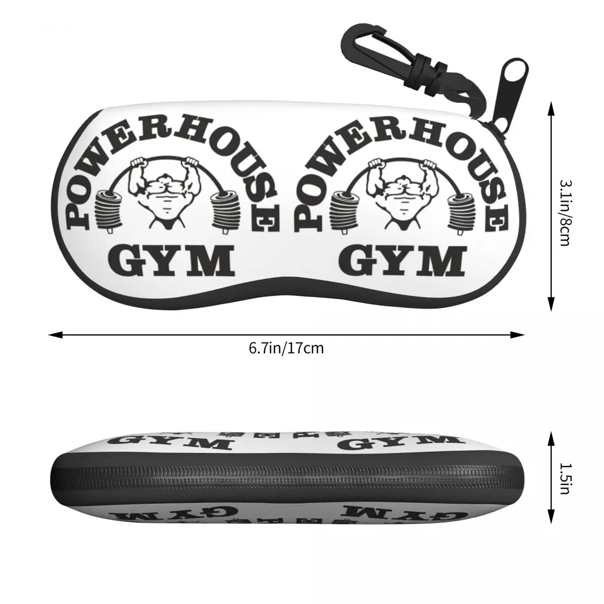 Custom Powerhouse Fitness Gym No Pain No Gain Shell Glasses Case Unisex Travel Eyeglasses Case Sunglasses Protector Box