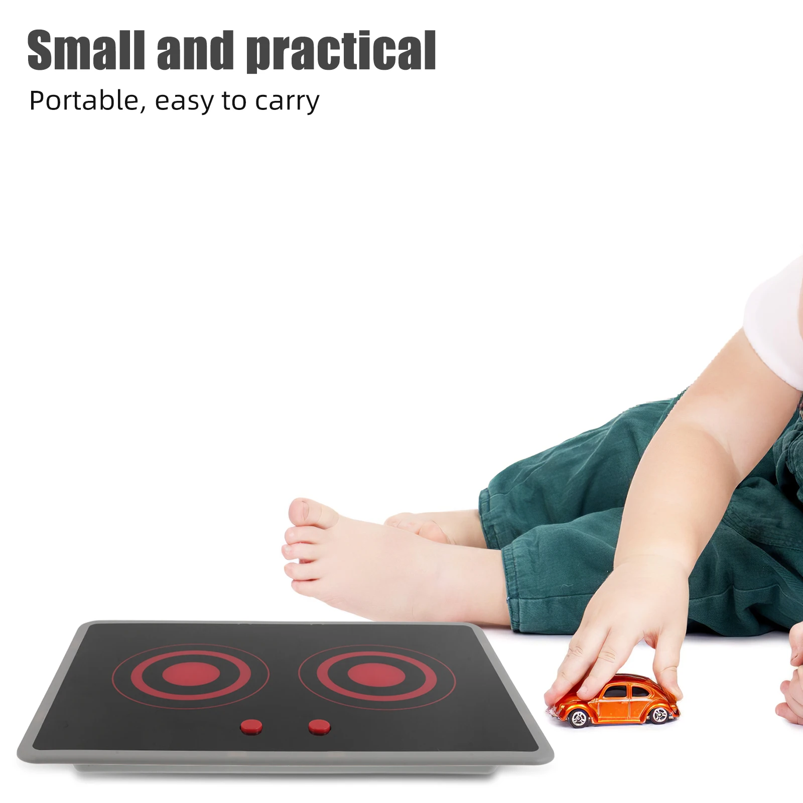 어린이를위한 현실적인 전자기 스토브 놀이 주방 라이트 사운드 척 놀이 세트 11X7 인치 안전한 휴대용 주방 기기