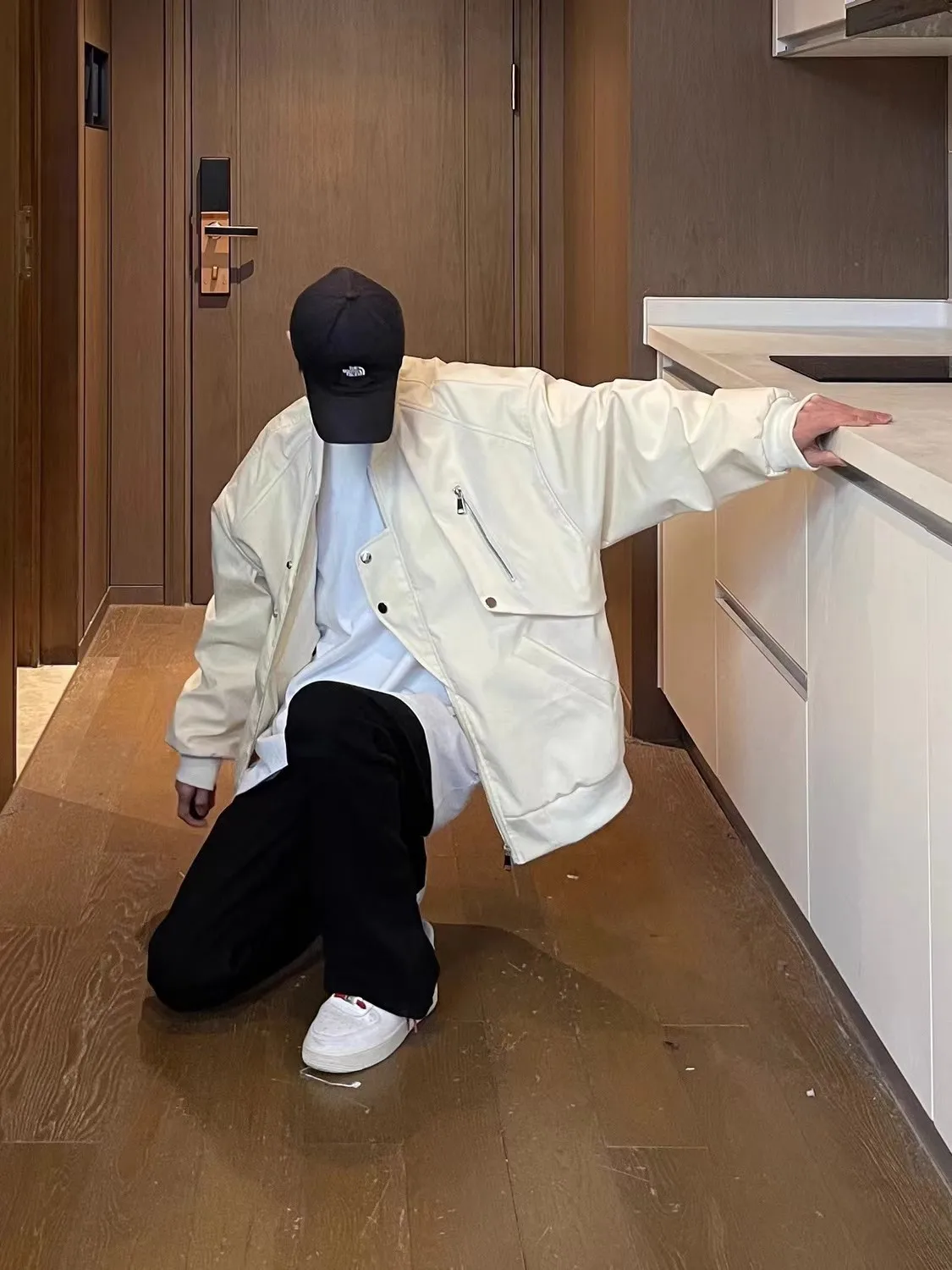 

Loose Men's Baseball Jaet Autumn Winter plus Size 300 Pou American High Street Workwear Pilot Sle Outerwear Coat