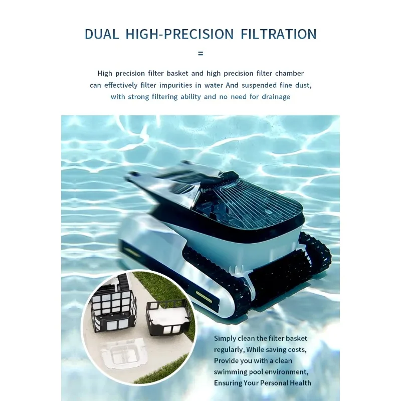 Automatic Pool Robot Cleaner Swimming Pool Vacuum Cleaner Wall Climbing Cordless Robot Pool Cleaner