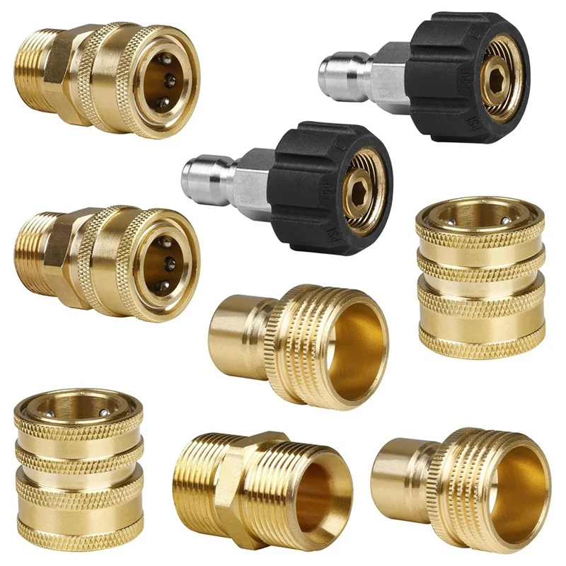 Pressure Washer Adapter,Quick Disconnect Kit,M22 Swivel To 3/8In Quickconnect, 3/4In To Quick Release,M22 To M22 Convert