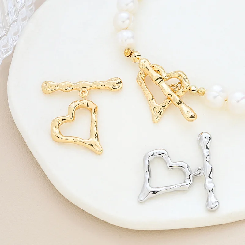 

1 Piece of Gold-plated Copper Baroque-style Heart-shaped OT Clasp Pearl Necklace Connector DIY Jewelry Making Material Accessory