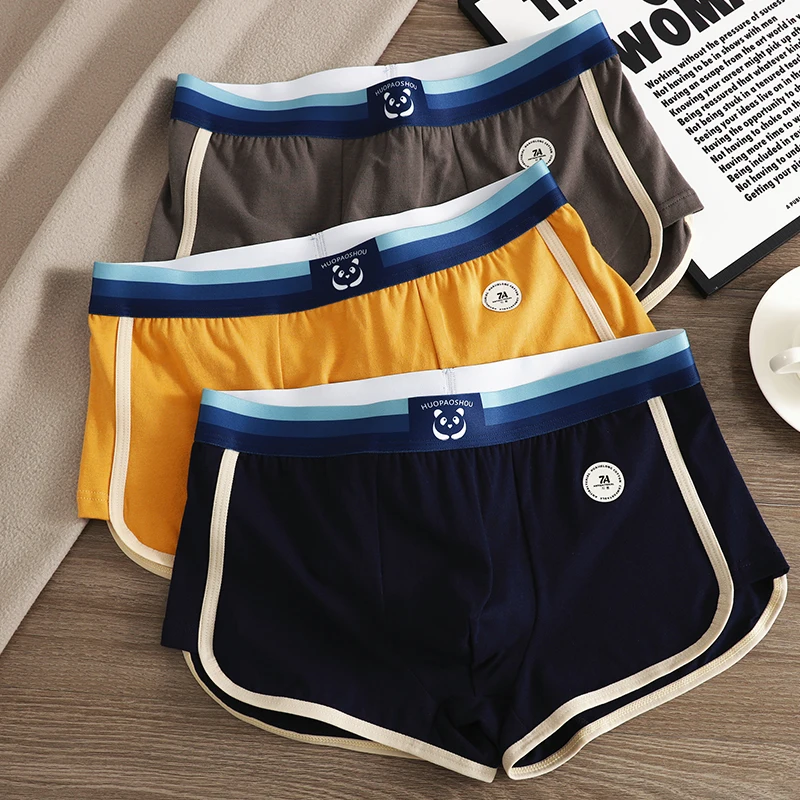 

3 упаковки мужского нижнего белья, мужские боксеры, молодежные спортивные шорты, дышащие хлопковые модные боксеры, индивидуальные мужские трусы, трусы