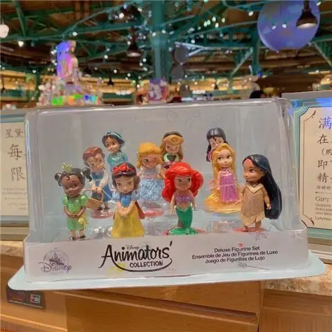 

Disney 11 pcs/lot Pvc Snow White Action Figures Cute Cartoon Mini Princess Mermaid Toys Models Girls Gifts