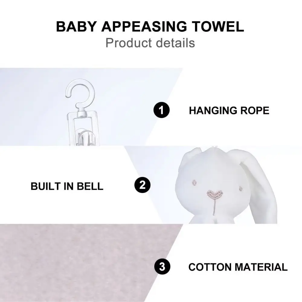 Soft Stuffed Animal Bunny Comforting Blankie Soothing Design Infant Snuggler Baby Animal Cotton Material Rattle